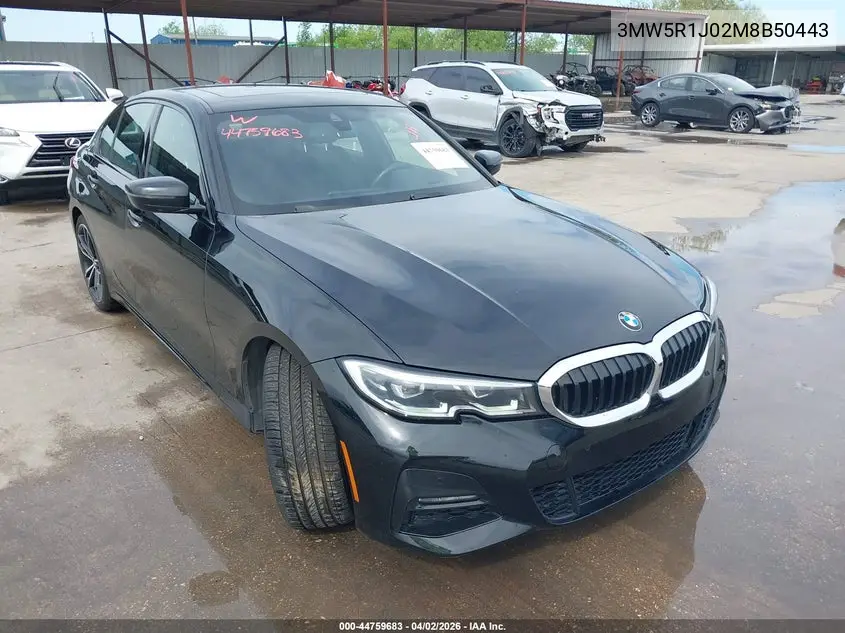 2021 BMW 330I VIN: 3MW5R1J02M8B50443 Lot: 44759683