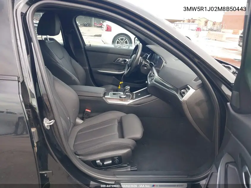 2021 BMW 330I VIN: 3MW5R1J02M8B50443 Lot: 44759683