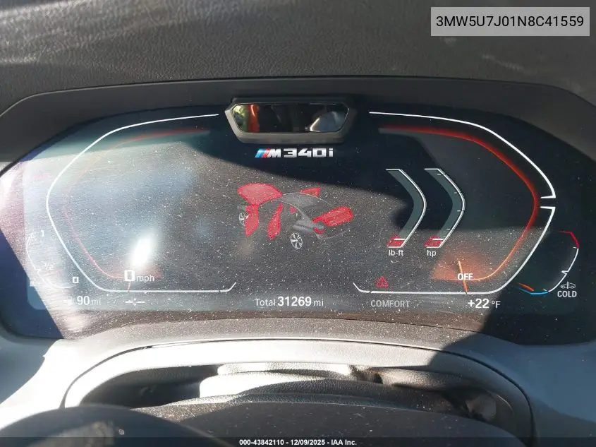 3MW5U7J01N8C41559 2022 BMW 3 Series M340I