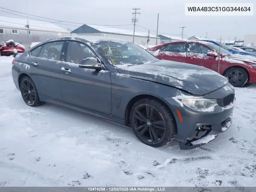 WBA4B3C51GG344634 2016 BMW 435I Gran Coupe xDrive