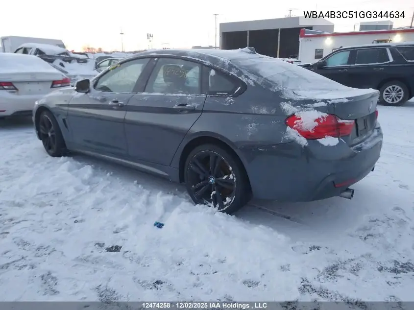 WBA4B3C51GG344634 2016 BMW 435I Gran Coupe xDrive