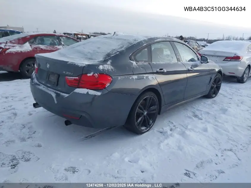 WBA4B3C51GG344634 2016 BMW 435I Gran Coupe xDrive