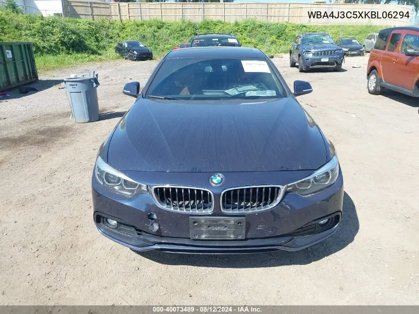 WBA4J3C5XKBL06294 2019 BMW 4 Series 430I xDrive