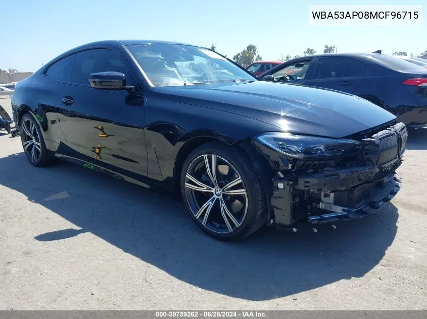 WBA53AP08MCF96715 2021 BMW 430I