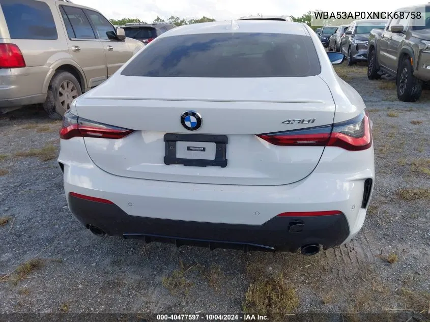 WBA53AP0XNCK68758 2022 BMW 430I