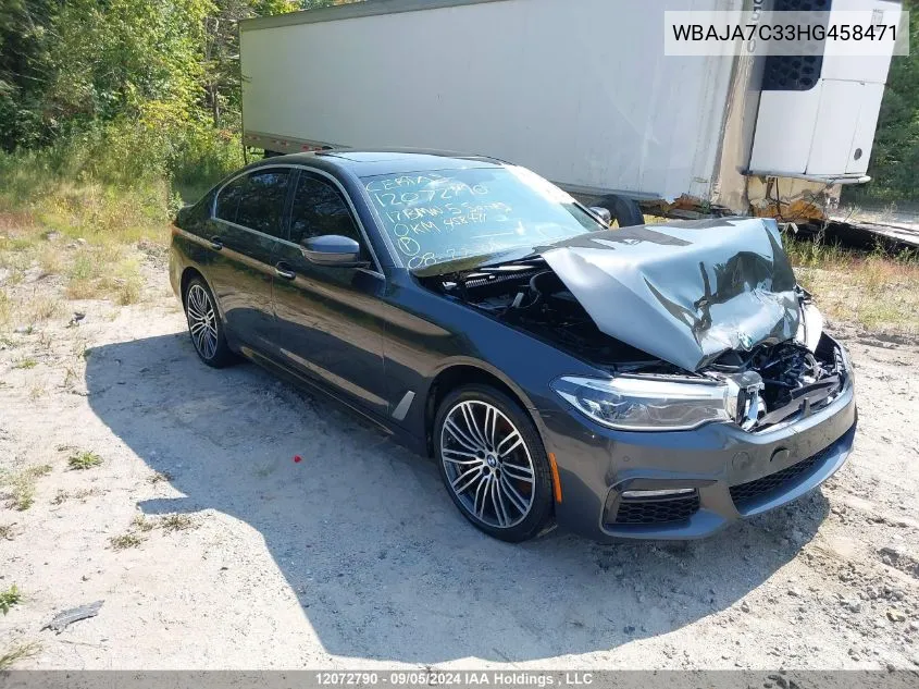 WBAJA7C33HG458471 2017 BMW 5 Series 530I xDrive