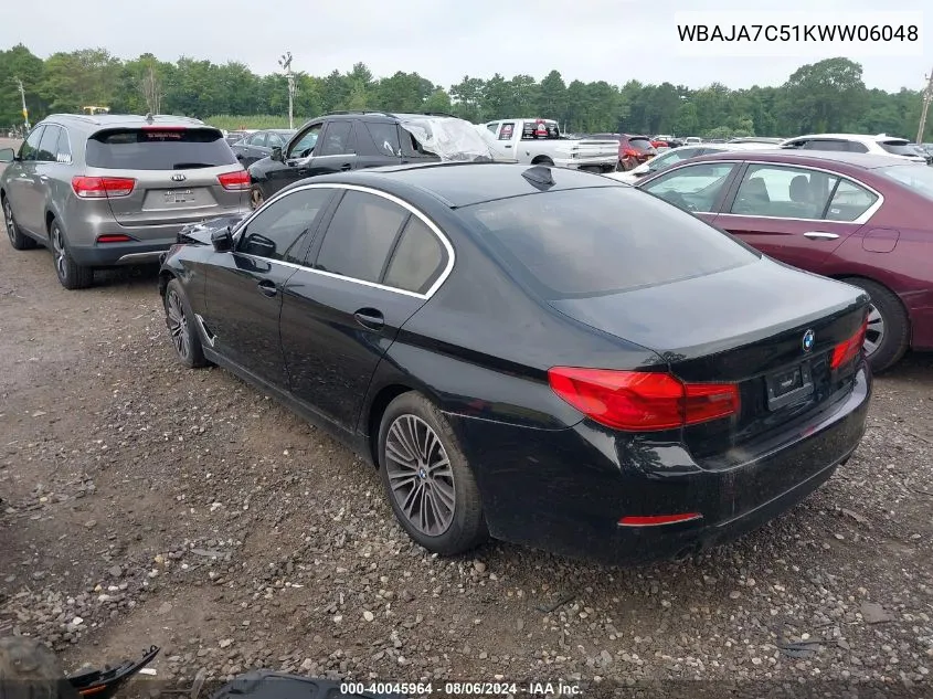 WBAJA7C51KWW06048 2019 BMW 530I xDrive