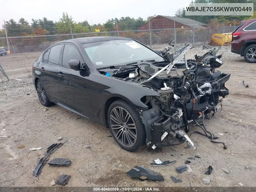 WBAJE7C55KWW00449 2019 BMW 540 Xi