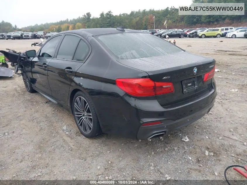 WBAJE7C55KWW00449 2019 BMW 540 Xi