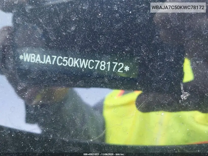 WBAJA7C50KWC78172 2019 BMW 530I xDrive