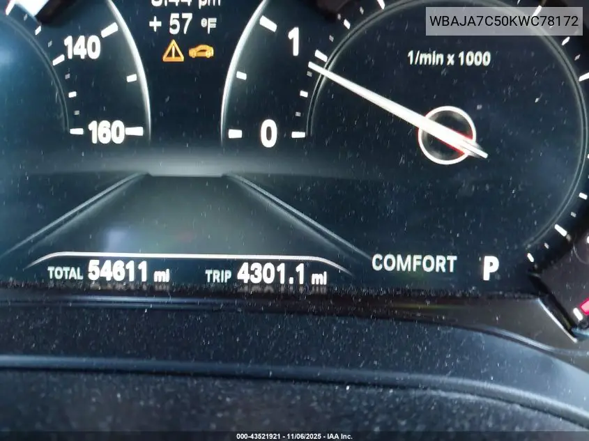 WBAJA7C50KWC78172 2019 BMW 530I xDrive