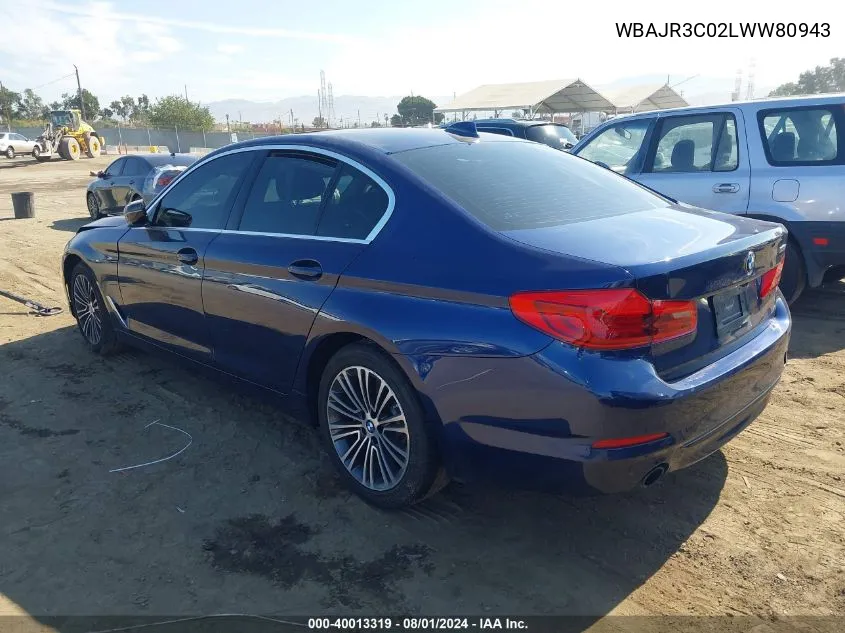 WBAJR3C02LWW80943 2020 BMW 530I