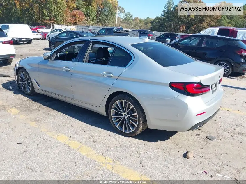 WBA53BH09MCF92192 2021 BMW 530I