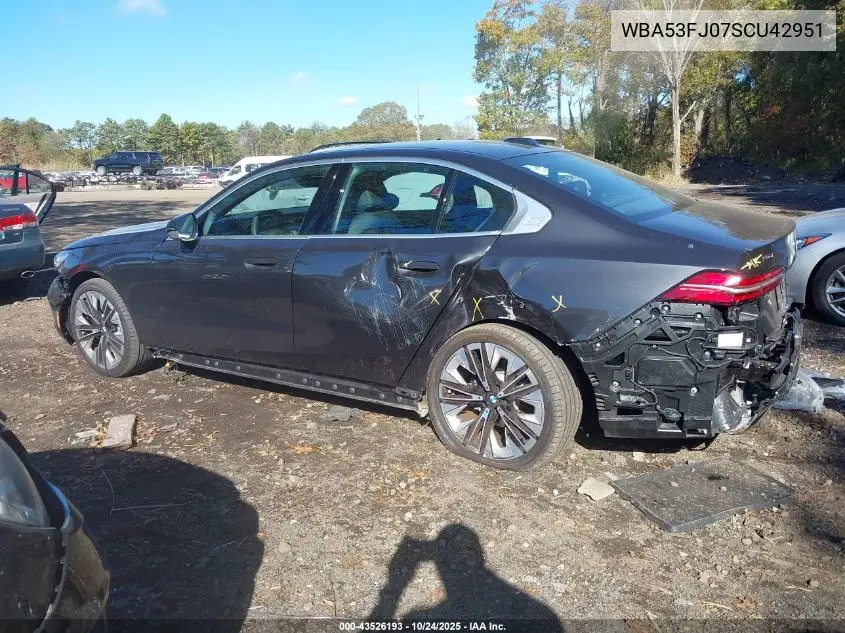 WBA53FJ07SCU42951 2025 BMW 530I xDrive
