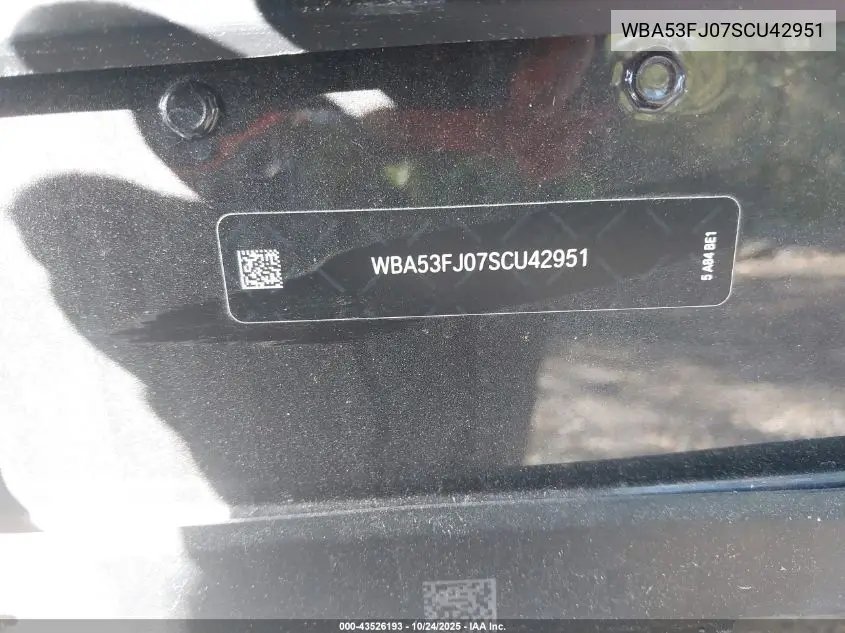 WBA53FJ07SCU42951 2025 BMW 530I xDrive