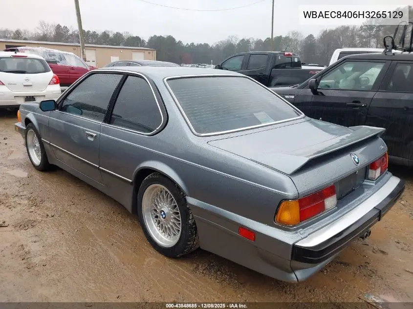WBAEC8406H3265129 1987 BMW 635 Csi Automatic L6