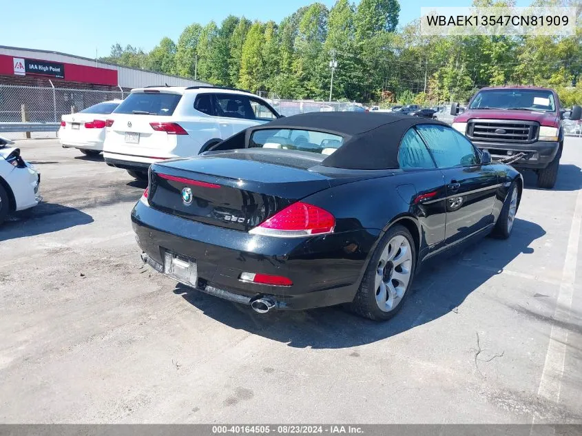 WBAEK13547CN81909 2007 BMW 650I