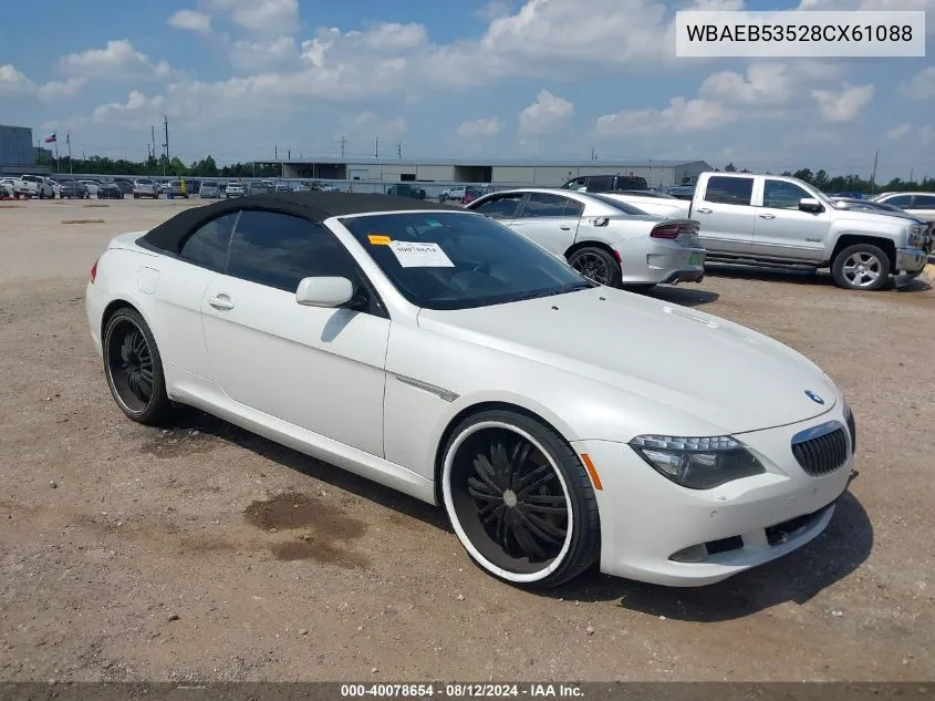 WBAEB53528CX61088 2008 BMW 650I