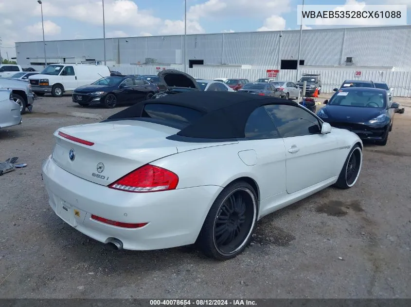 WBAEB53528CX61088 2008 BMW 650I