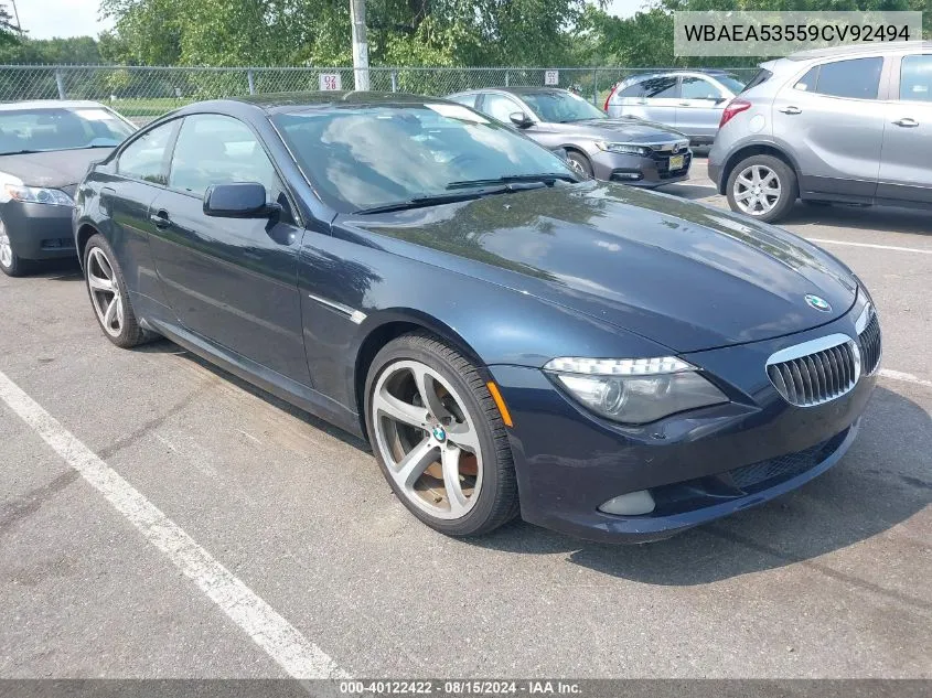 WBAEA53559CV92494 2009 BMW 650I