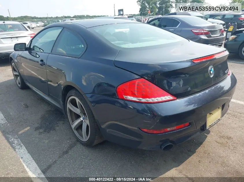 WBAEA53559CV92494 2009 BMW 650I