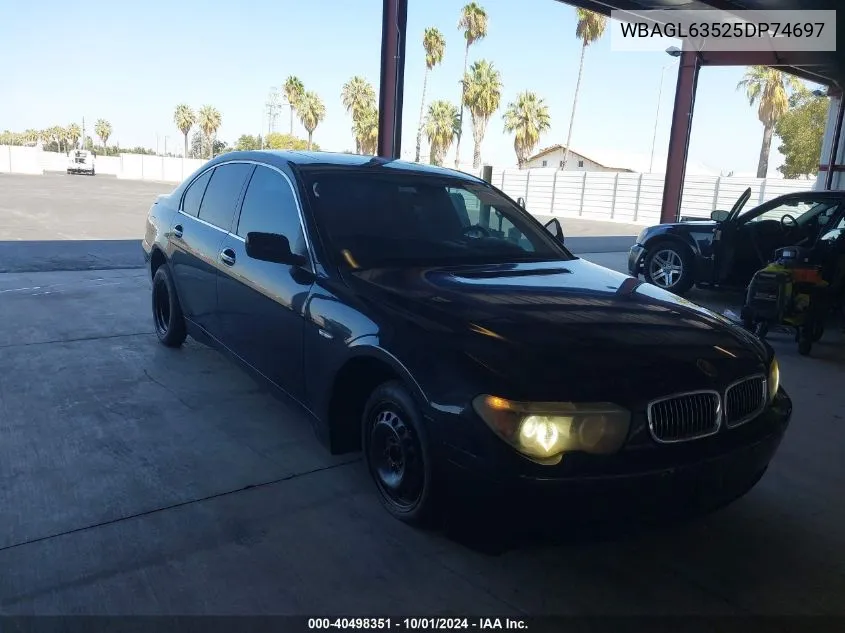 WBAGL63525DP74697 2005 BMW 745I