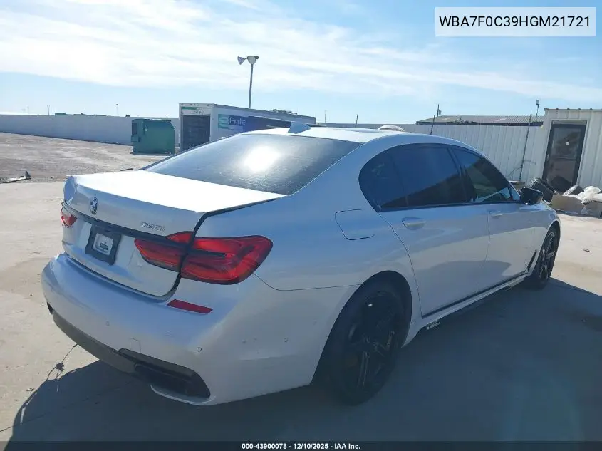 WBA7F0C39HGM21721 2017 BMW 750I