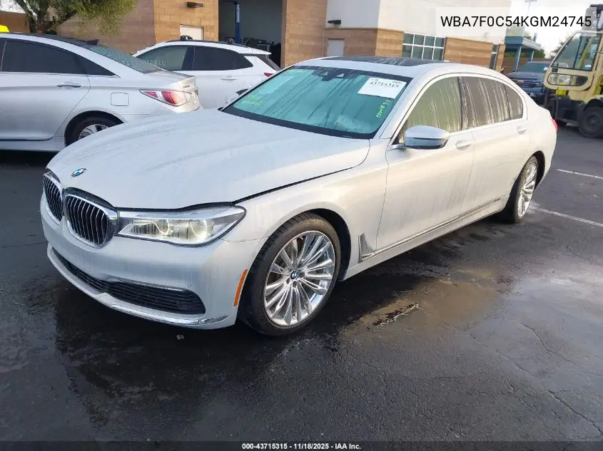 WBA7F0C54KGM24745 2019 BMW 750I