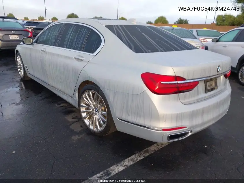 WBA7F0C54KGM24745 2019 BMW 750I