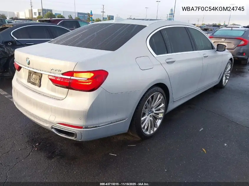 WBA7F0C54KGM24745 2019 BMW 750I