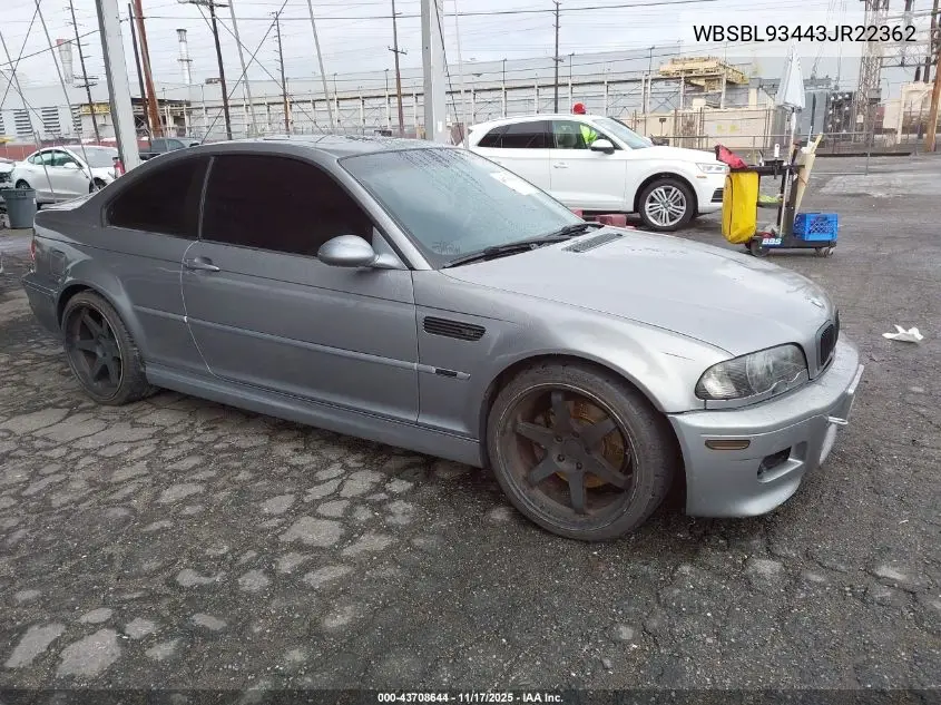 WBSBL93443JR22362 2003 BMW M3