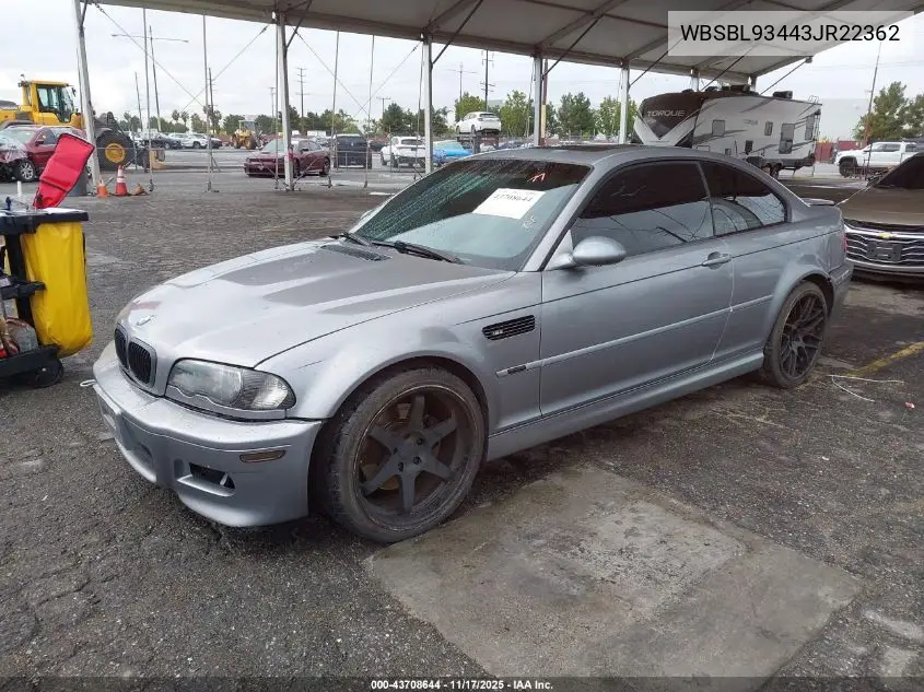 WBSBL93443JR22362 2003 BMW M3