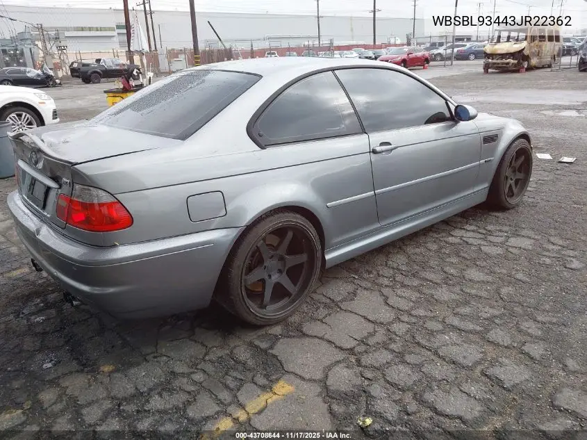 WBSBL93443JR22362 2003 BMW M3