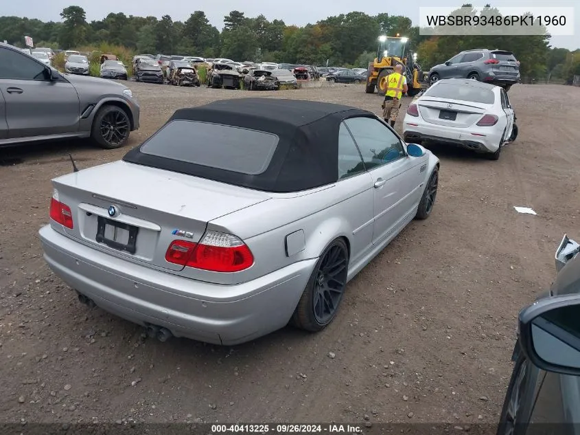 WBSBR93486PK11960 2006 BMW M3