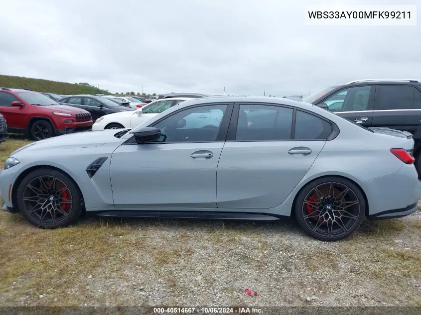 WBS33AY00MFK99211 2021 BMW M3 Competition