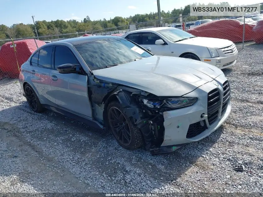 2021 BMW M3 Competition VIN: WBS33AY01MFL17277 Lot: 44034410