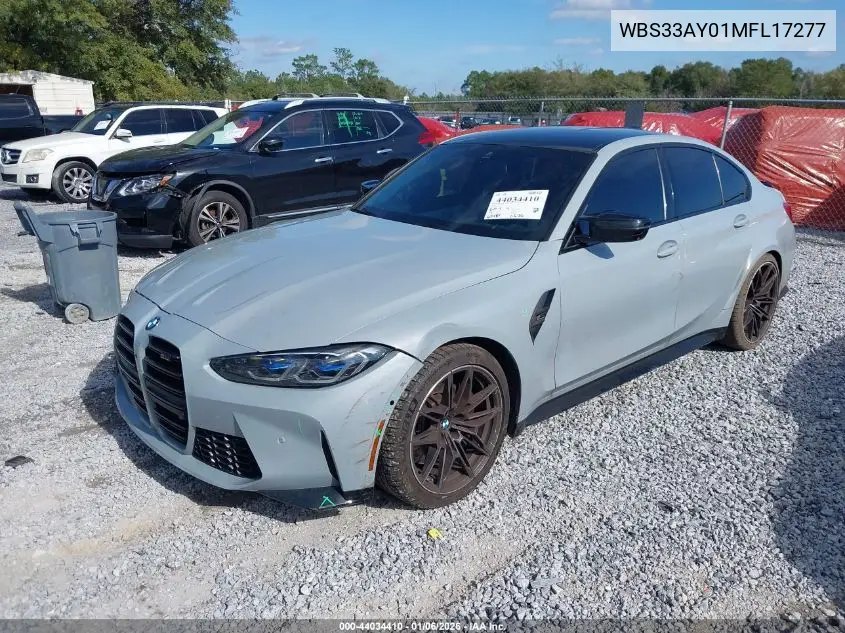 2021 BMW M3 Competition VIN: WBS33AY01MFL17277 Lot: 44034410