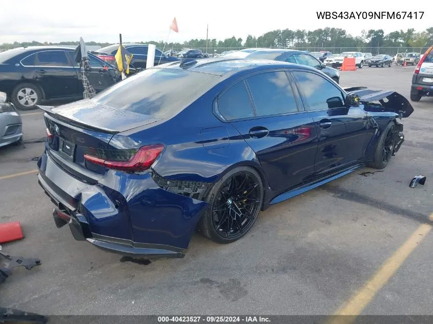 WBS43AY09NFM67417 2022 BMW M3 Competition xDrive