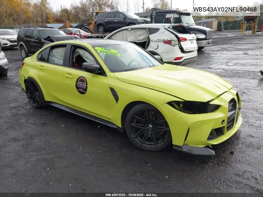 WBS43AY02NFL90468 2022 BMW M3 Competition xDrive