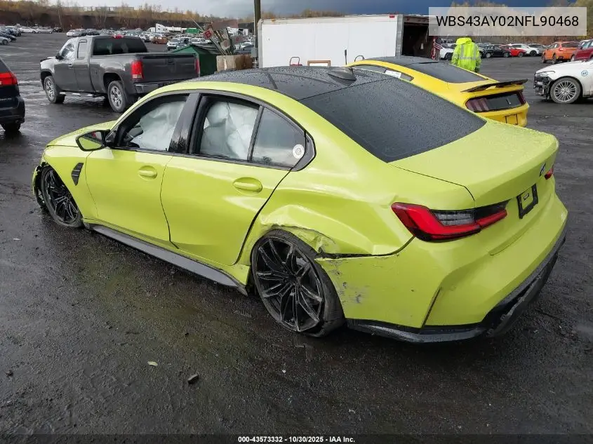 WBS43AY02NFL90468 2022 BMW M3 Competition xDrive
