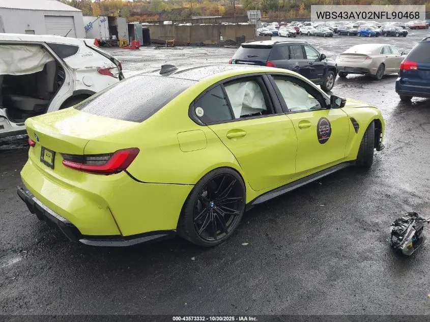 WBS43AY02NFL90468 2022 BMW M3 Competition xDrive