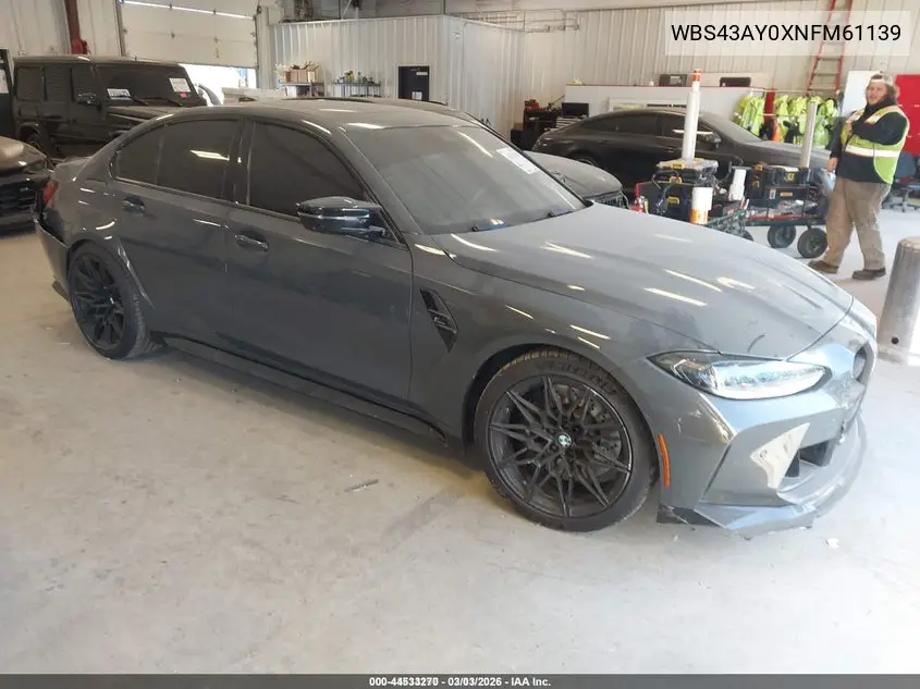 WBS43AY0XNFM61139 2022 BMW M3 Competition xDrive
