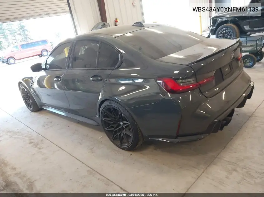 WBS43AY0XNFM61139 2022 BMW M3 Competition xDrive