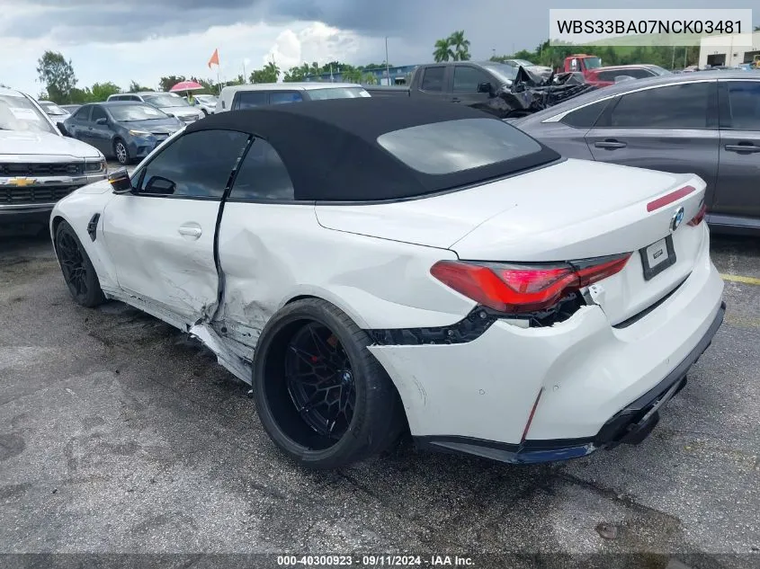 WBS33BA07NCK03481 2022 BMW M4 Competition