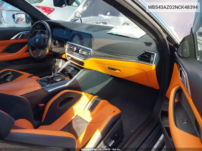2022 BMW M4 Competition xDrive VIN: WBS43AZ02NCK48394 Lot: 43845948