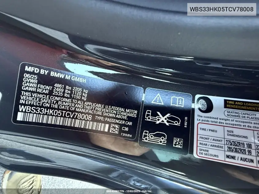WBS33HK05TCV78008 2026 BMW M4 Competition xDrive
