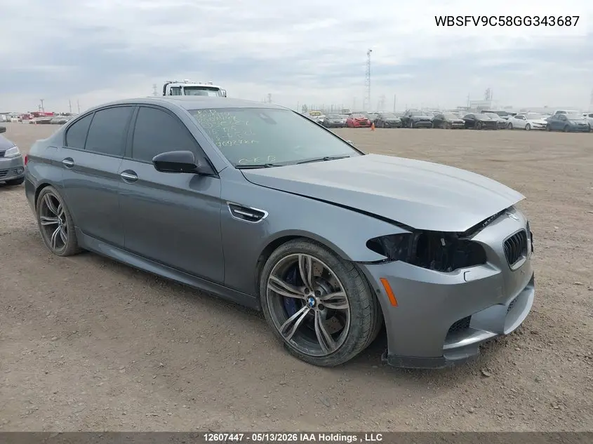 2016 BMW M5 VIN: WBSFV9C58GG343687 Lot: 12607447