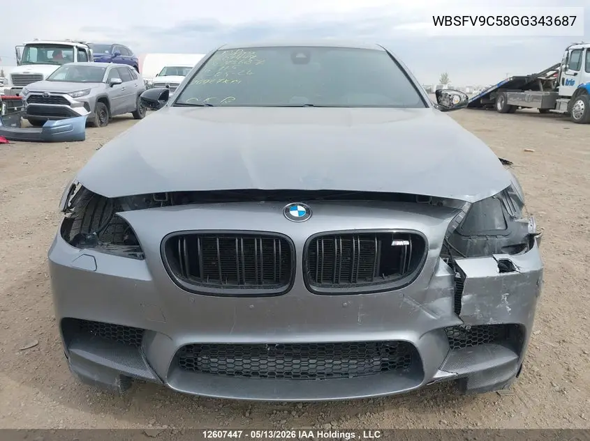 2016 BMW M5 VIN: WBSFV9C58GG343687 Lot: 12607447