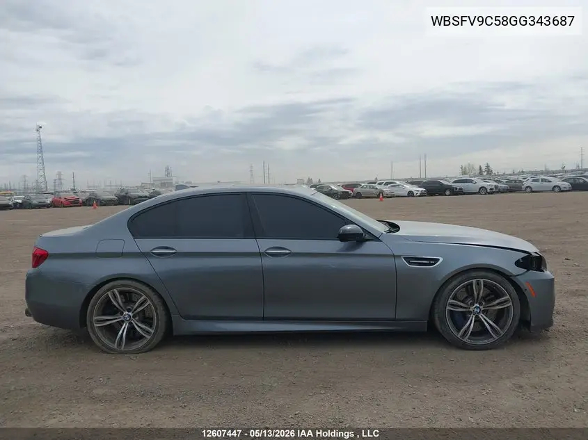 2016 BMW M5 VIN: WBSFV9C58GG343687 Lot: 12607447