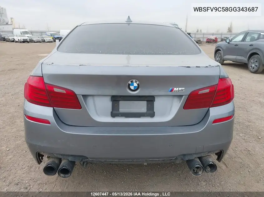 2016 BMW M5 VIN: WBSFV9C58GG343687 Lot: 12607447